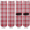 Red & Gray Plaid Adult Crew Socks - Double Pair - Front and Back - Apvl