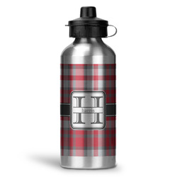Red & Gray Plaid Water Bottle - Aluminum - 20 oz (Personalized)