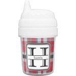 Red & Gray Plaid Baby Sippy Cup (Personalized)