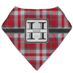 Red & Gray Plaid Bandana Bib (Personalized)