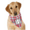 Red & Gray Plaid Bandana - On Dog