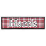 Red & Gray Plaid Bar Mat - Large (Personalized)