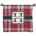 Red & Gray Plaid Bath Towel (Personalized)