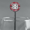 Red & Gray Plaid Black Plastic 5.5" Stir Stick - Round - Main