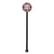 Red & Gray Plaid Black Plastic 5.5" Stir Stick - Round - Single Stick