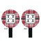 Red & Gray Plaid Black Plastic 7" Stir Stick - Double Sided - Round - Front & Back