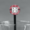 Red & Gray Plaid Black Plastic 7" Stir Stick - Round - Main