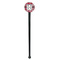 Red & Gray Plaid Black Plastic 7" Stir Stick - Round - Single Stick