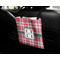 Red & Gray Plaid Car Bag - In Use