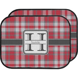 Red & Gray Plaid Car Floor Mats (Back Seat) (Personalized)
