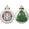 Red & Gray Plaid Ceramic Christmas Ornament - X-Mas Tree (APPROVAL)