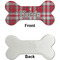 Red & Gray Plaid Ceramic Flat Ornament - Bone Front & Back Single Print (APPROVAL)