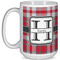Red & Gray Plaid Coffee Mug - 15 oz - White Full