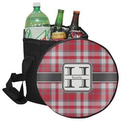 Red & Gray Plaid Collapsible Cooler & Seat (Personalized)