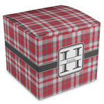 Red & Gray Plaid Cube Favor Gift Boxes (Personalized)