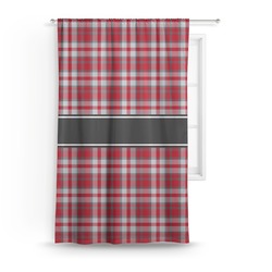 Red & Gray Plaid Curtain - 50"x84" Panel