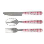 Red & Gray Plaid Cutlery Set (Personalized)