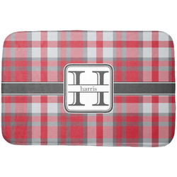 Red & Gray Plaid Dish Drying Mat (Personalized)