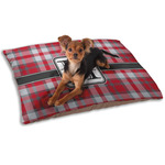 Red & Gray Plaid Dog Bed - Small w/ Name and Initial