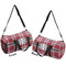 Red & Gray Plaid Duffle bag small front and back sides