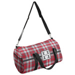 Red & Gray Plaid Duffel Bag (Personalized)