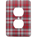 Red & Gray Plaid Electric Outlet Plate