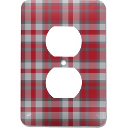 Red & Gray Plaid Electric Outlet Plate