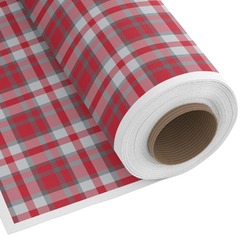 Red & Gray Plaid Fabric by the Yard - Spun Polyester Poplin