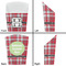 Red & Gray Plaid French Fry Favor Box - Front & Back View