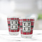 Red & Gray Plaid Glass Shot Glass - Standard - LIFESTYLE