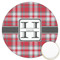 Red & Gray Plaid Icing Circle - Large - Front