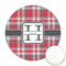 Red & Gray Plaid Icing Circle - Medium - Front