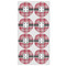 Red & Gray Plaid Icing Circle - Medium - Set of 8