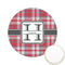Red & Gray Plaid Icing Circle - Small - Front