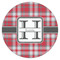 Red & Gray Plaid Icing Circle - Small - Single