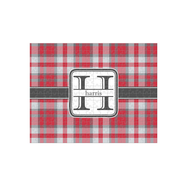 Custom Red & Gray Plaid 252 pc Jigsaw Puzzle (Personalized)