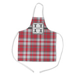 Red & Gray Plaid Kid's Apron - Medium (Personalized)