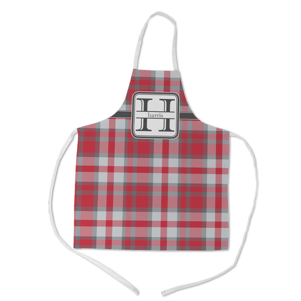 Custom Red & Gray Plaid Kid's Apron - Medium (Personalized)