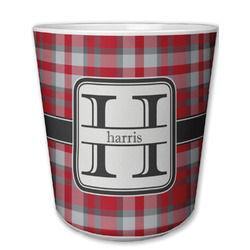 Red & Gray Plaid Plastic Tumbler 6oz (Personalized)