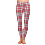 Red & Gray Plaid Ladies Leggings - Extra Small