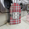 Red & Gray Plaid Large Laundry Bag - In Context