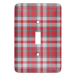 Red & Gray Plaid Light Switch Cover (Single Toggle)