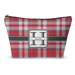 Red & Gray Plaid Makeup Bag (Personalized)