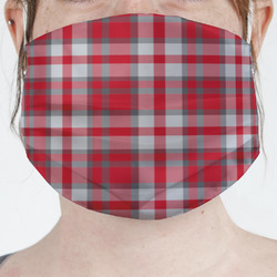 Red & Gray Plaid Face Mask Cover