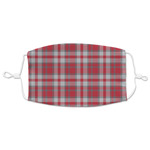 Red & Gray Plaid Adult Cloth Face Mask - XLarge