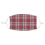 Red & Gray Plaid Adult Cloth Face Mask - Standard