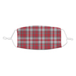 Red & Gray Plaid Kid's Cloth Face Mask