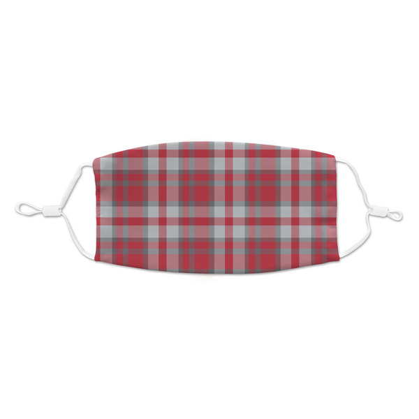 Custom Red & Gray Plaid Kid's Cloth Face Mask