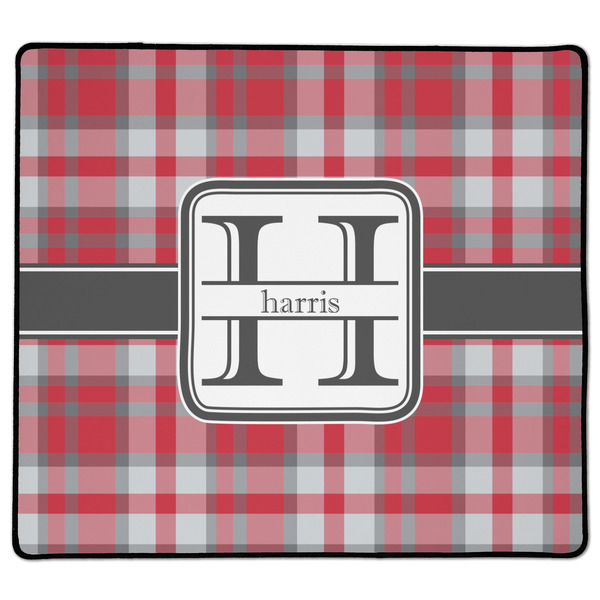 Custom Red & Gray Plaid XL Gaming Mouse Pad - 18" x 16" (Personalized)