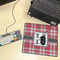 Red & Gray Plaid Medium Gaming Mats - LIFESTYLE